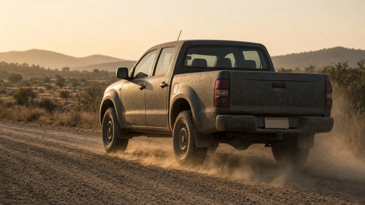 Pickup 4x4 en camino rural