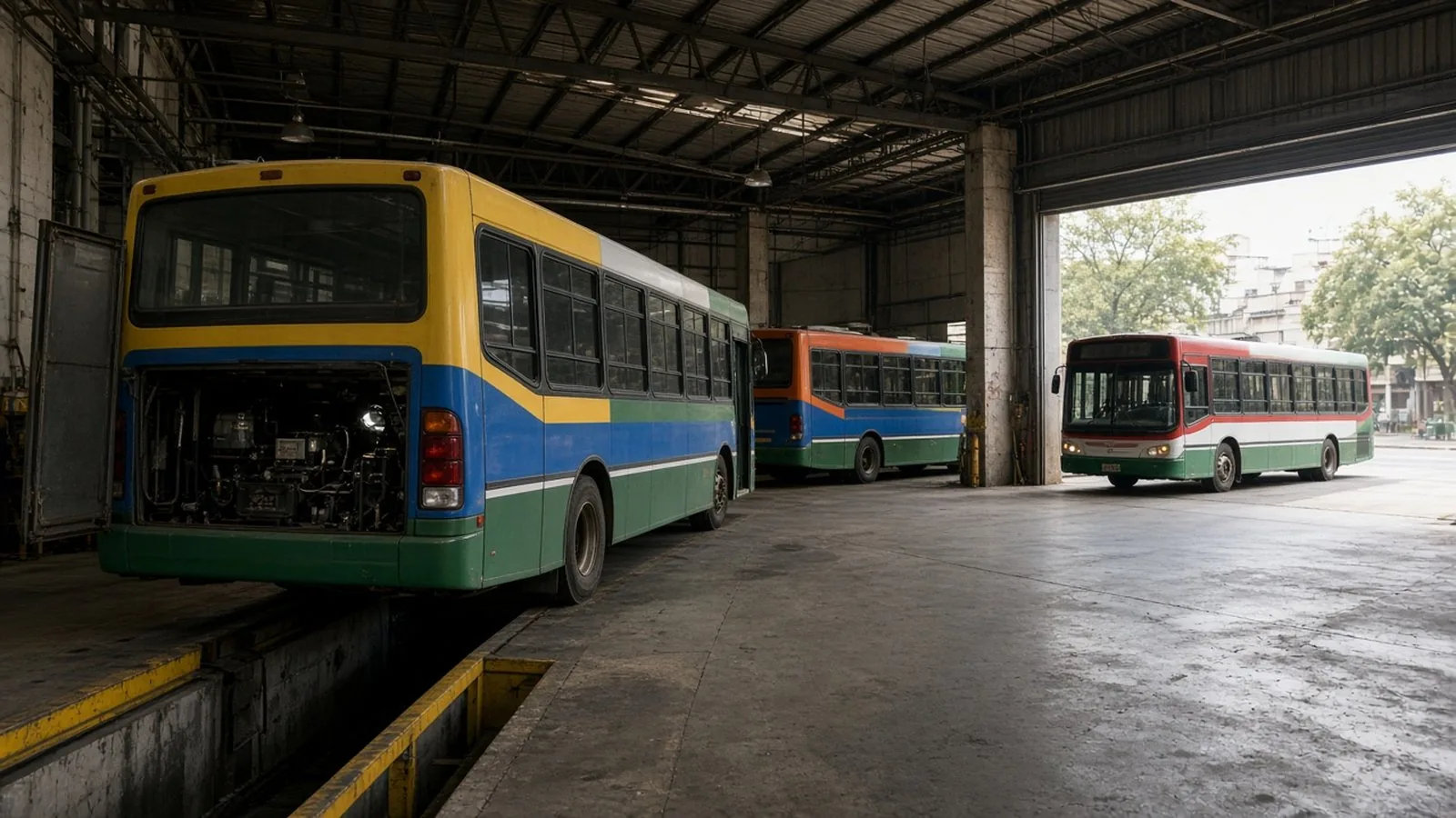 Bus urbano de pasajeros en una calle de la ciudad