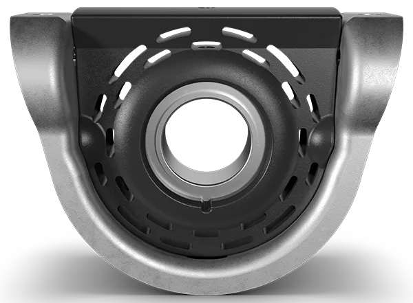 Soporte central Spicer Dura-Tune, vista frontal, con cojinete y brida sobre fondo blanco